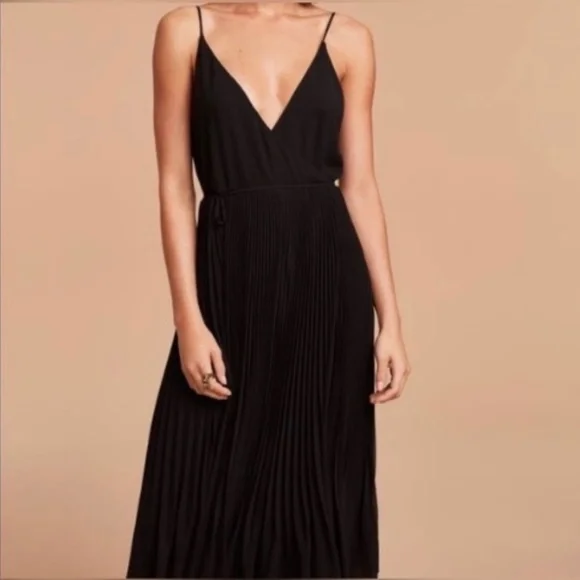 Aritzia Wilfred Beaune Pleated Chiffon Midi Wrap Dress S - Picture 10 of 10